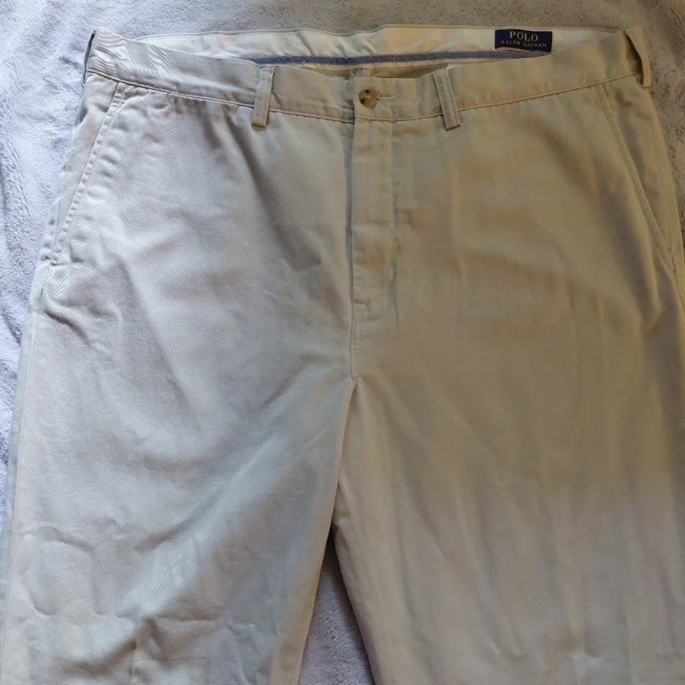 Polo Ralph Lauren Chino Classic Fit Cream Pants Classic Cotton Twill Size 38/32